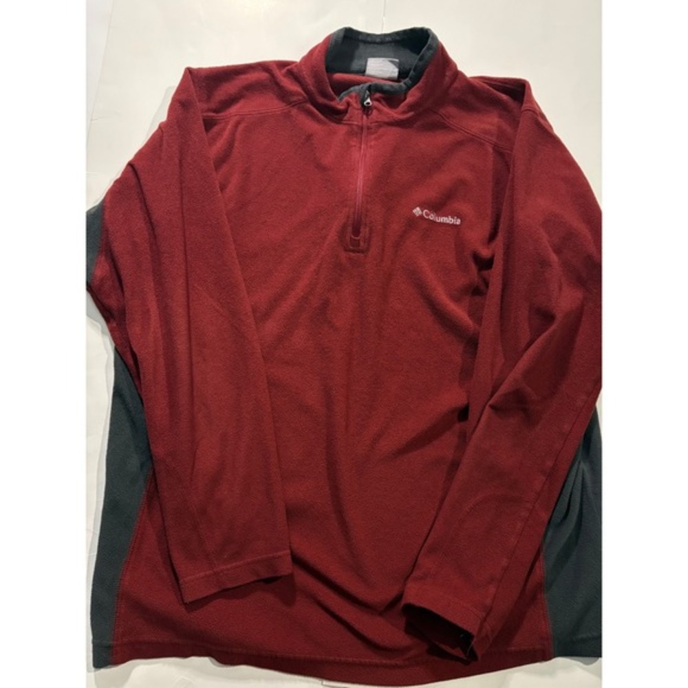 Columbia‎ Sportswear Red Fleece 1/4 Zip Pullover Mens Large